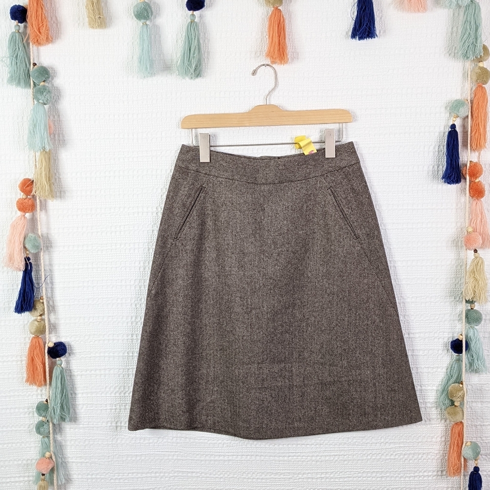 Banana Republic Brown A-Line Wool Blend Skirt